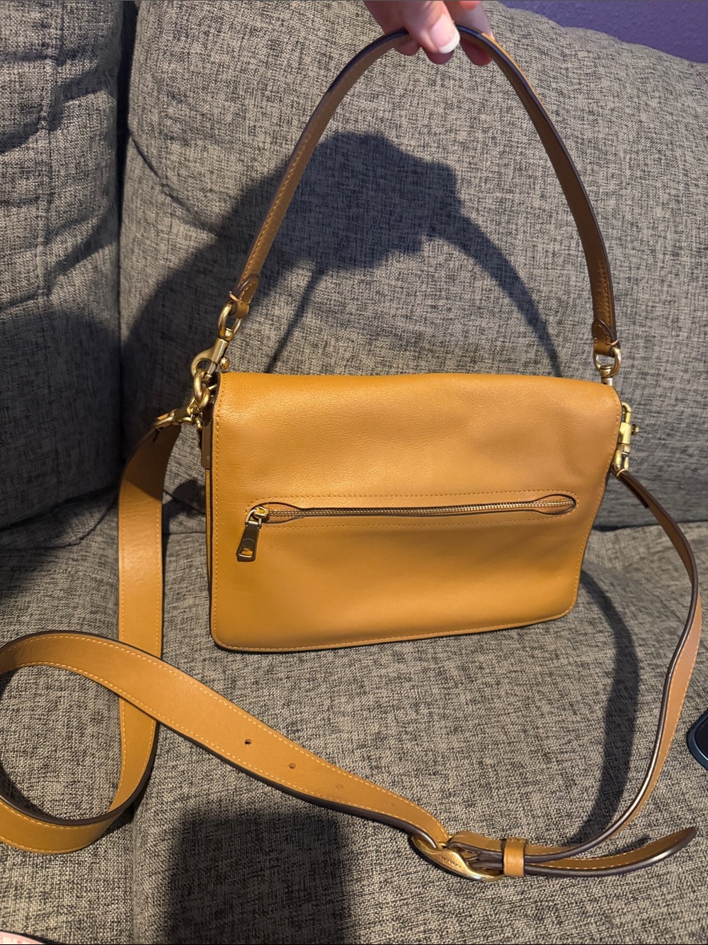 Coach Chain Tabby Shoulder Bag 26 Honey Brown - Picture 5 of 17